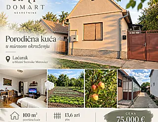 Kuća 100 m na placu od 13,6 ari Laćarak - slika oglasa