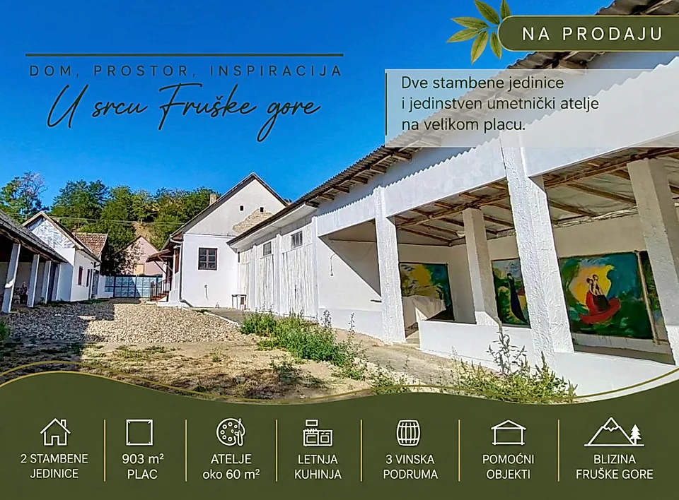 Kuća priznatog umetnika sa ateljeom na obroncima Fruške gore - slika 1